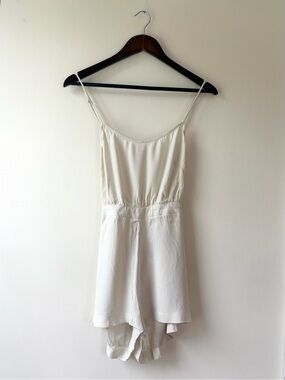 Reformation Cream Spaghetti-Strap Romper
